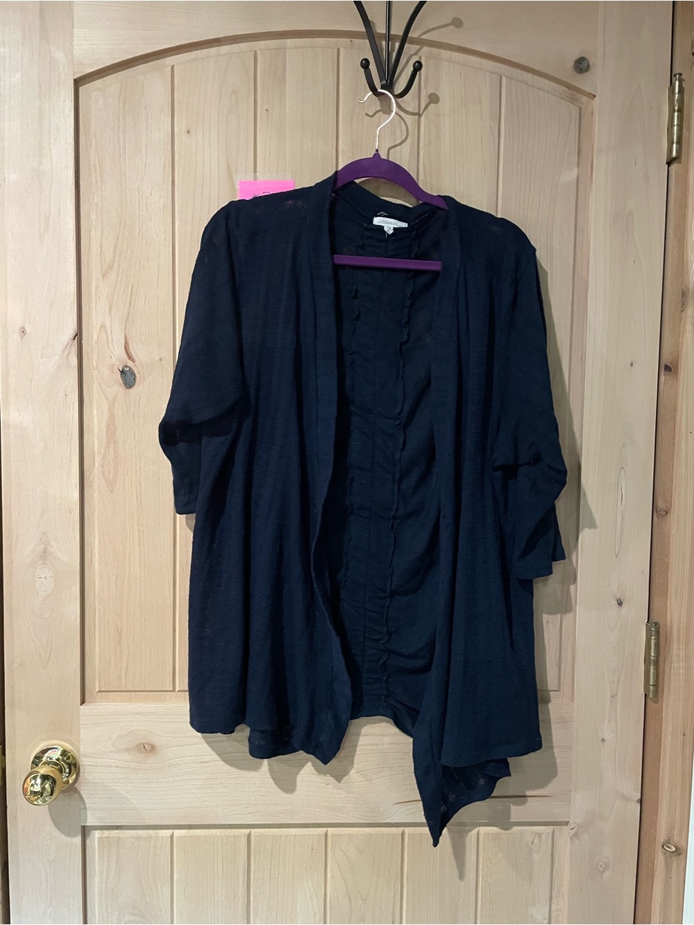 Maurices Navy Ruffle-Trim Knit Cardigan